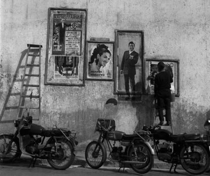 Publicidad en la calle, Calatrava, Murcia, 1968.