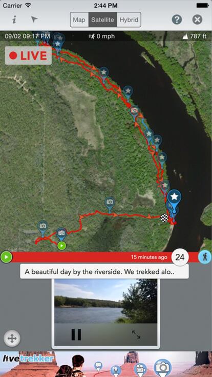 Documentar y compartir nuestro periplo vacacional se ha convertido en algo casi tan popular como el viaje en sí. LiveTrekker es una especie de cuaderno de bitácora que dibujará una línea roja en el mapa donde registrará dónde hemos estado, qué hemos visto, a qué velocidad y cuántos kilómetros hemos recorrido y casi cualquier cosa que nos ocurra durante el trayecto. Podremos, además, añadir notas y material audiovisual de cada etapa. Disponible gratis en iOS y Android.