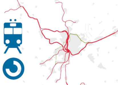 GRÁFICO: Principales actuaciones previstas en la red de Cercanías de Madrid