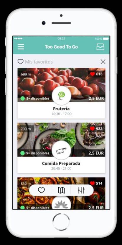 Así es la 'app' de Too good to Go.