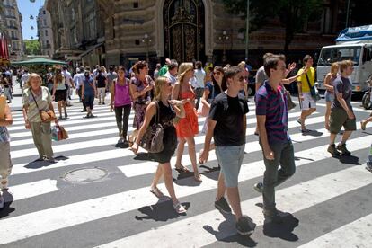 Ciudadanos en el centro de Buenos Aires