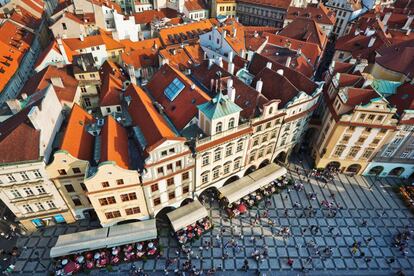 Vista aérea de la ciudad de Praga, capital de la República Checa.