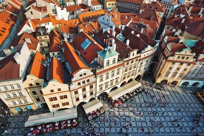 Vista aérea de la ciudad de Praga, capital de la República Checa.