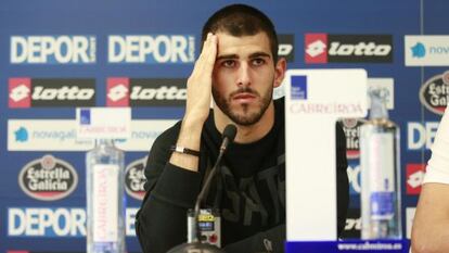 Nelson Oliveira, en la rueda de prensa de este lunes.