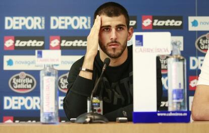 Nelson Oliveira, en la rueda de prensa de este lunes.