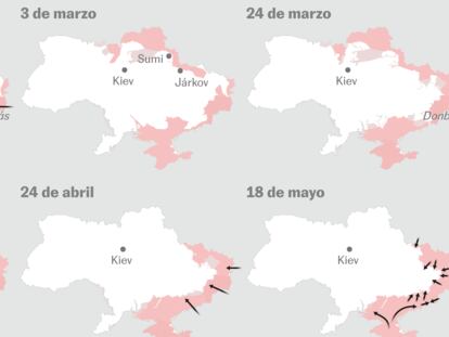 Cómo ha cambiado el mapa de Ucrania en tres meses de guerra