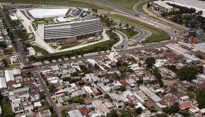 Vista a&eacute;rea del casino de Rosario, en noviembre de 2014. 