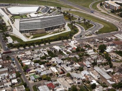 Vista a&eacute;rea del casino de Rosario, en noviembre de 2014. 