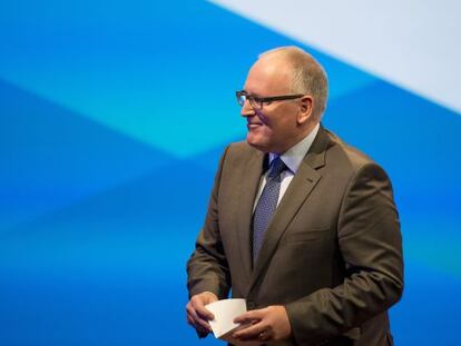 Frans Timmermans en una intervenci&oacute;n en el Congreso holand&eacute;s, el pasado agosto. 