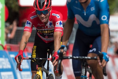 Primoz Roglic al terminar la décima etapa de la Vuelta a España este martes.
