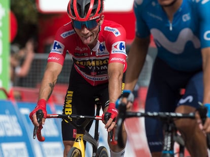 Primoz Roglic al terminar la décima etapa de la Vuelta a España este martes.