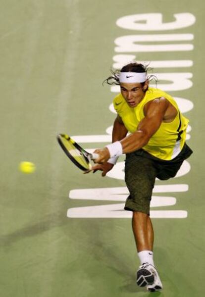 Nadal durante su partido de primera ronda contra Kendrick, en Australia en 2008