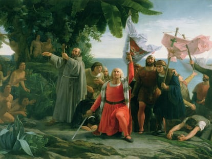 'El desembarco de Colón en América', óleo de 1862.