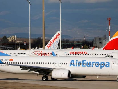 Aviones de Air Europa e Iberia.