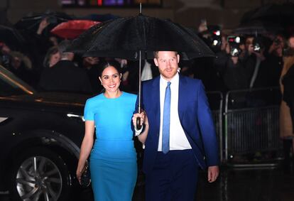 Enrique de Inglaterra y Meghan Markel, el 5 de marzo en unos premios en Londres.