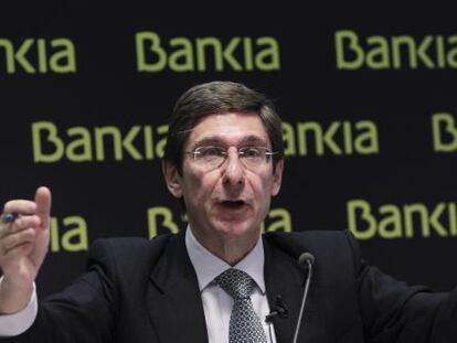 El presidente de Bankia, Jos&eacute; Ignacio Goirigolzarri, en una rueda de prensa del pasado mes de mayo. 