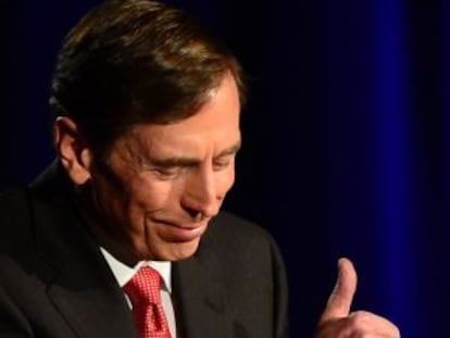 David Petraeus, durante su discurso en Los Ángeles en la noche del martes.