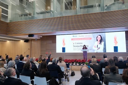 Teresa Pereyra, tras recoger su premio en un acto celebrado el pasado diciembre.