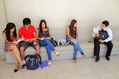 Estudiantes universitarios en Chile.