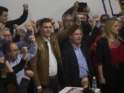 El exsecretario general del PSOE, Pedro S&aacute;nchez, en el acto celebrado en Castell&oacute;n.