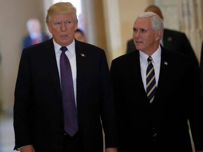 El presidente de EE UU, Donald Trump, y el vicepresidente, Mike Pence.