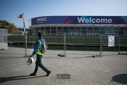 Recinto de Fira Barcelona tras la cancelación del Mobile World Congress.