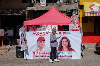 Carpa de información en Tegucigalpa (Honduras), el 28 de noviembre.