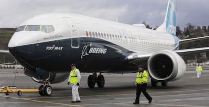 El modelo de pruebas de B737 MAX en Seattle.