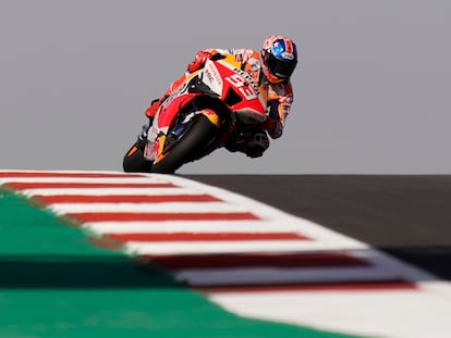 Marc Márquez, durante los primeros entrenamientos libres del GP de Las Américas.