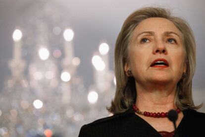 La secretaria de Estado de EE UU, Hillary Clinton, hoy en Washington