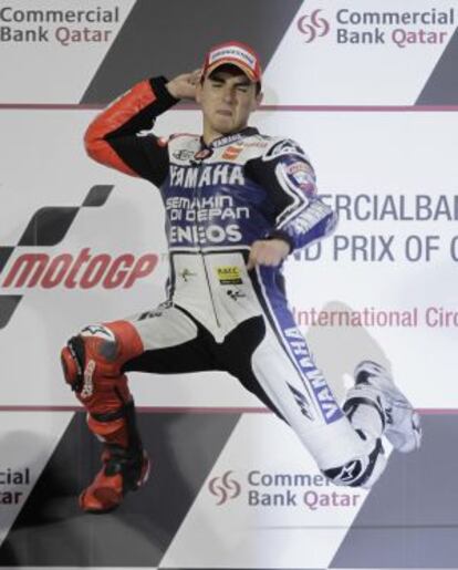 Jorge Lorenzo celebra la victoria