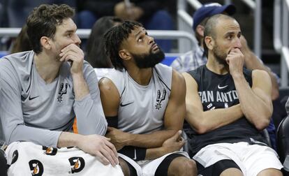 Pau Gasol, Mills y Ginóbili.