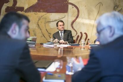 Reunión del Gobierno catalán presidida por el presidente Artur Mas.