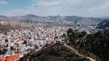 View of La Paz from the Bolognia forest, one of the few green areas in the Bolivian capital.