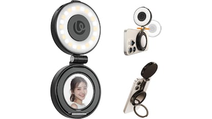 Este anillo se acopla fácilmente al iPhone gracias al sistema de imanes MagSafe.