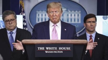 El presidente de Estados Unidos, Donald Trump, este miércoles en la Casa Blanca.