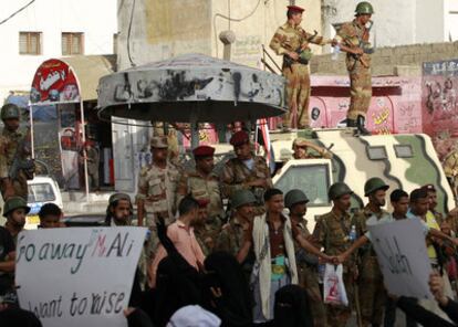 Protestas ayer en la ciudad sureña de Taiz