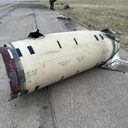 Remains of U.S.-produced ATACMS missiles, fired by Ukrainian armed forces on November 25, according Russia's defence ministry, are seen at the Kursk-Vostochny airport (Khalino) in the Kursk region, Russia, in this picture released on November 26, 2024. Russian Defence Ministry/Handout via REUTERS ATTENTION EDITORS - THIS IMAGE HAS BEEN SUPPLIED BY A THIRD PARTY. NO RESALES. NO ARCHIVES. MANDATORY CREDIT.