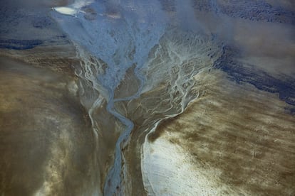 Una vista aérea del delta del río Amazonas.