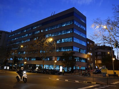 Fachada de la sede de Ferrovial, este martes en Madrid.