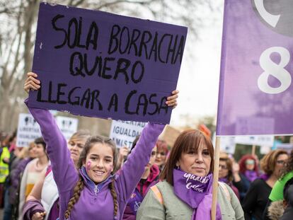 Manifestación feminista 8 de marzo de 2020 en Madrid.