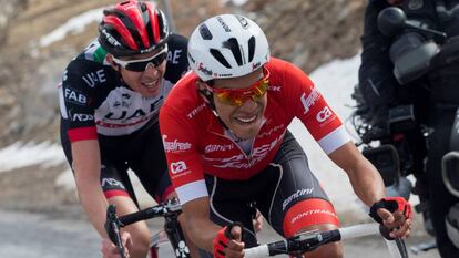 Jarlinson Pantano durante de la etapa de la Volta a Catalunya que ganó en 2018.