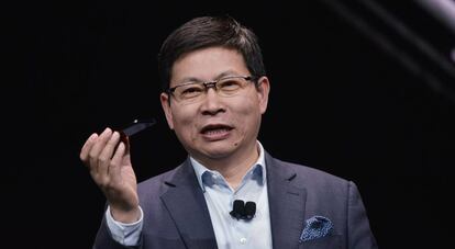 Richard Yu, CEO de la división de productos de consumo de Huawei, en el CES 2018.