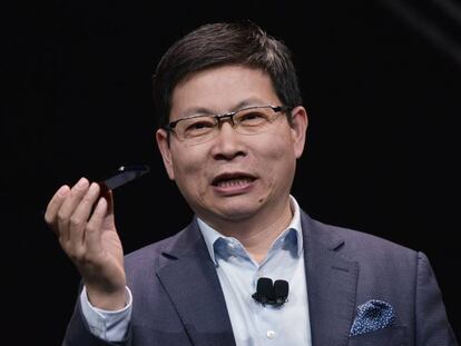 Richard Yu, CEO de la división de productos de consumo de Huawei, en el CES 2018.