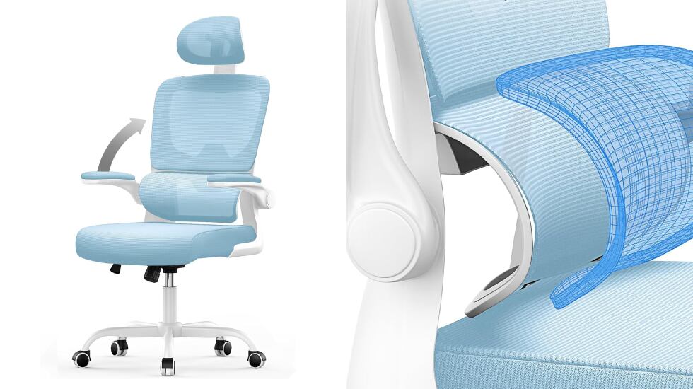 Con soporte lumbar flexible.