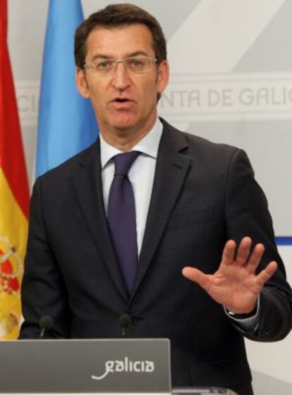 Alberto Núñez Feijóo, ayer en una rueda de prensa.