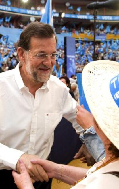 Mariano Rajoy en el mitin de Zaragoza.