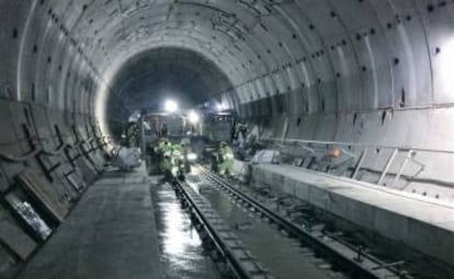 Imagen de archivo de la construcción del túnel de Pajares.