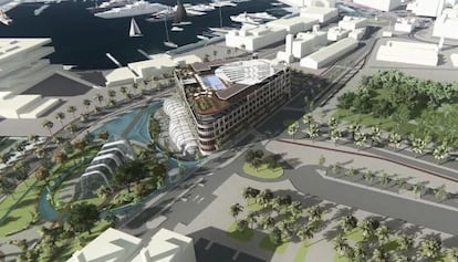 Figuraci&oacute;n del proyecto presentado por el grupo de Singapur para la Marina. 