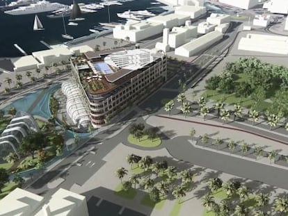 Figuraci&oacute;n del proyecto presentado por el grupo de Singapur para la Marina. 